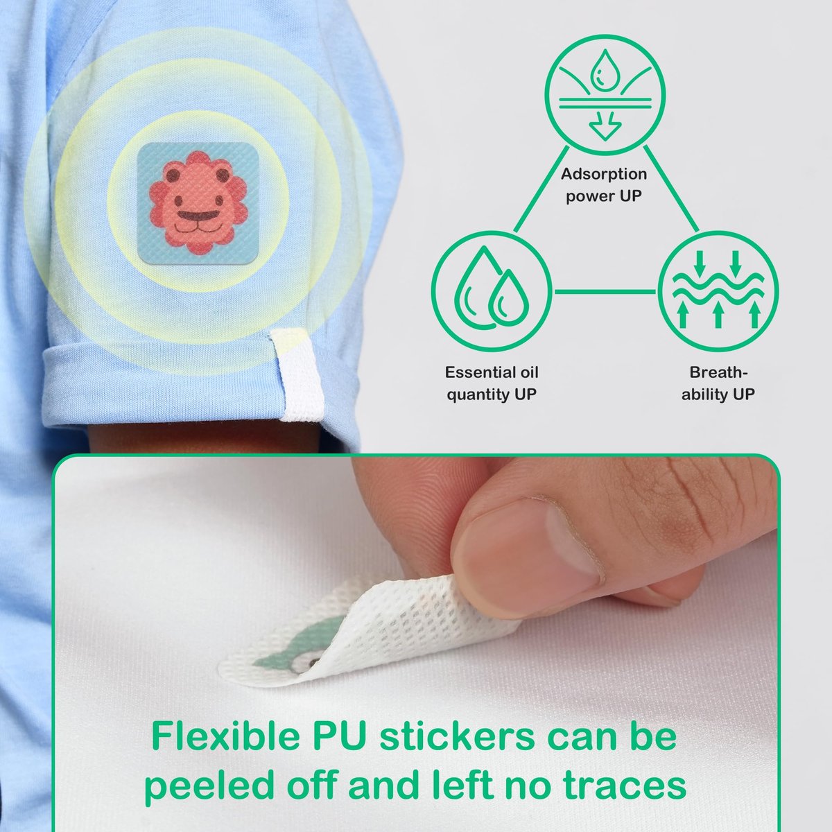 BuggyBands 360er-Pack Mückensticker für Kinder, mit 6 Mückenarmbändern, Insektenschutz-Sticker natürlich, DEET-frei, pflanzliche Inhaltsstoffe, Mückenpflaster für Outdoor und Camping