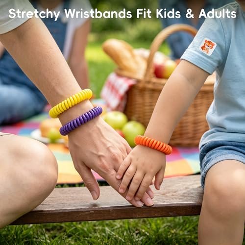 BuggyBands 360er-Pack Mückensticker für Kinder, mit 6 Mückenarmbändern, Insektenschutz-Sticker natürlich, DEET-frei, pflanzliche Inhaltsstoffe, Mückenpflaster für Outdoor und Camping