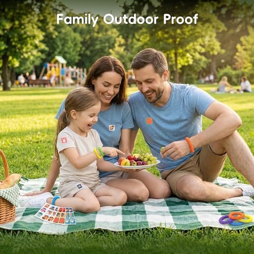 BuggyBands 360er-Pack Mückensticker für Kinder, mit 6 Mückenarmbändern, Insektenschutz-Sticker natürlich, DEET-frei, pflanzliche Inhaltsstoffe, Mückenpflaster für Outdoor und Camping