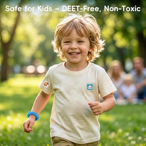 BuggyBands 360er-Pack Mückensticker für Kinder, mit 6 Mückenarmbändern, Insektenschutz-Sticker natürlich, DEET-frei, pflanzliche Inhaltsstoffe, Mückenpflaster für Outdoor und Camping