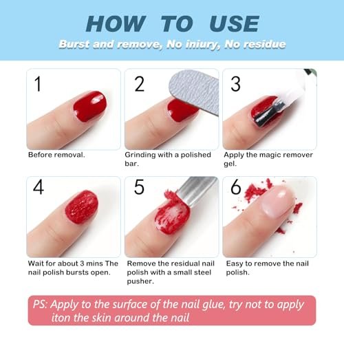 Gel-Nagellackentferner | Gel Polish Remover für Nägel | Professionell & Schnell in 3-5 Minuten – Inklusive Nagelhautschieber und Nagellackentferner-Werkzeuge