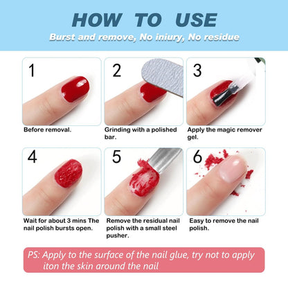 Gel-Nagellackentferner (3er-Pack) – Schnell & Schonend in 3-5 Minuten, für Salon & Zuhause