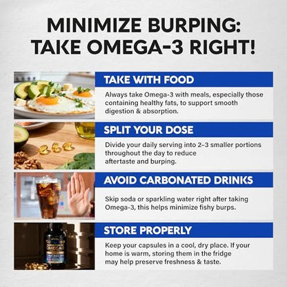 Omega 3 Fischöl 3600 mg - Omega 3 Nahrungsergänzung | EPA & DHA - Schwer metallfrei - Unterstützung für Herz, Gehirn & Gelenke - Gereinigtes Fischöl für Männer & Frauen - Labor getestet - Zitronengeschmack - 90 Weichkapseln