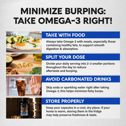Omega 3 Fischöl 3600 mg - Omega 3 Nahrungsergänzung | EPA & DHA - Schwer metallfrei - Unterstützung für Herz, Gehirn & Gelenke - Gereinigtes Fischöl für Männer & Frauen - Labor getestet - Zitronengeschmack - 90 Weichkapseln