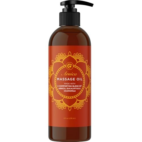 Arnica Massageöl zur Muskelentspannung - Beruhigendes Massageöl für den ganzen Körper mit Kamille, Lavendel, Pfefferminze & Rosmarin - Vegan & Ohne Gentechnik (240 ml)