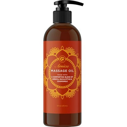 Arnica Massageöl zur Muskelentspannung - Beruhigendes Massageöl für den ganzen Körper mit Kamille, Lavendel, Pfefferminze & Rosmarin - Vegan & Ohne Gentechnik (240 ml)