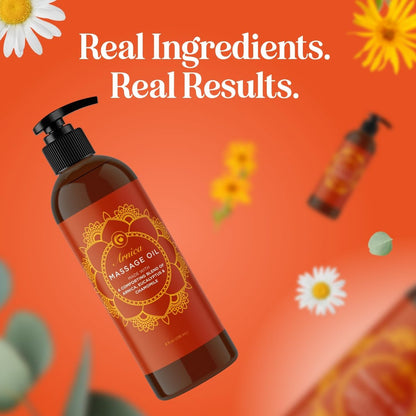 Arnica Massageöl zur Muskelentspannung - Beruhigendes Massageöl für den ganzen Körper mit Kamille, Lavendel, Pfefferminze & Rosmarin - Vegan & Ohne Gentechnik (240 ml)