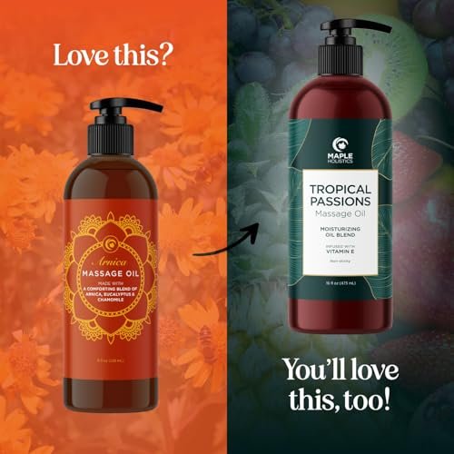 Arnica Massageöl zur Muskelentspannung - Beruhigendes Massageöl für den ganzen Körper mit Kamille, Lavendel, Pfefferminze & Rosmarin - Vegan & Ohne Gentechnik (240 ml)