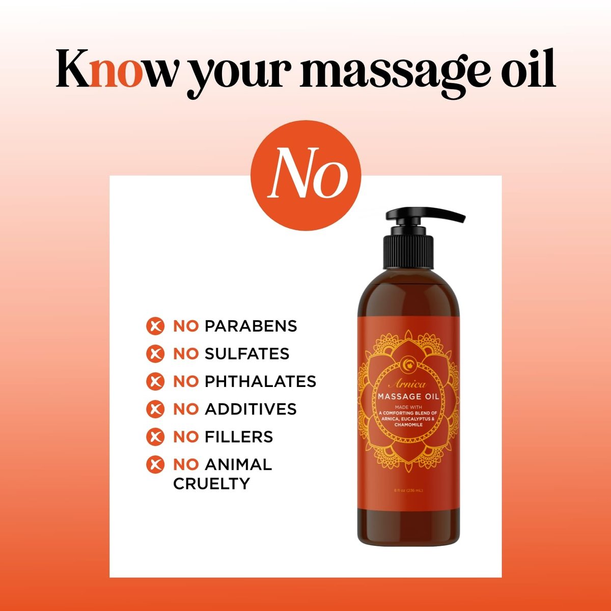 Arnica Massageöl zur Muskelentspannung - Beruhigendes Massageöl für den ganzen Körper mit Kamille, Lavendel, Pfefferminze & Rosmarin - Vegan & Ohne Gentechnik (240 ml)
