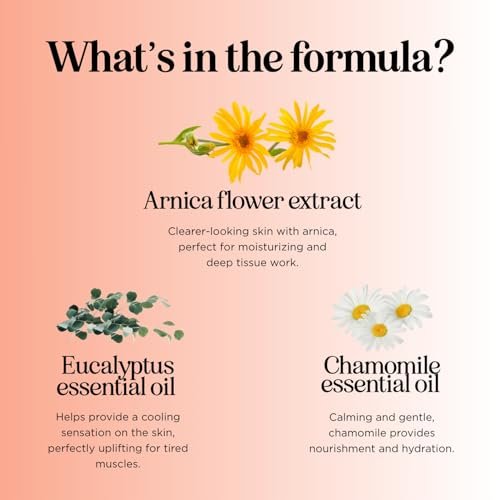 Arnica Massageöl zur Muskelentspannung - Beruhigendes Massageöl für den ganzen Körper mit Kamille, Lavendel, Pfefferminze & Rosmarin - Vegan & Ohne Gentechnik (240 ml)