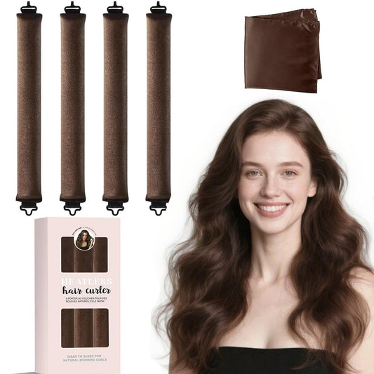 5-teiliges Hitzefreies Lockenwickler-Set mit Satin-Schal – Über Nacht Locken ohne Hitze
