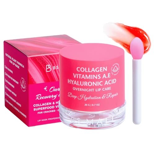 BS-MALL Lip Balm Butter Wassermelone – Luxuriöse über Nacht Lippenmaske für trockene, rissige Lippen mit glänzendem Finish, 20g