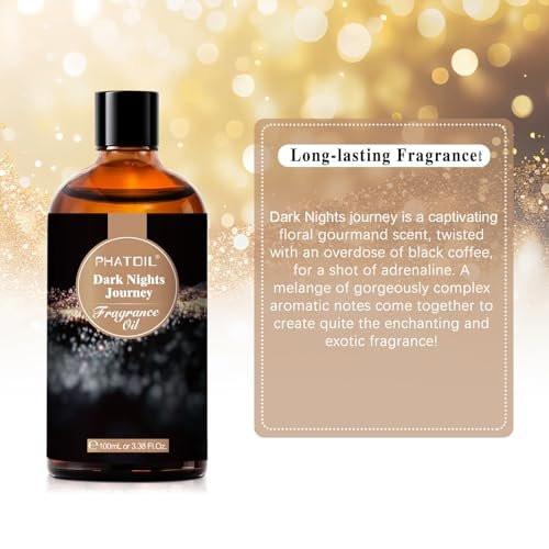 PHATOIL Dark Nights Journey Duftöl für Aromatherapie, 100 ml – Ätherisches Öl für Diffuser, Luftbefeuchter, Yoga, DIY Kerzen- und Seifenherstellung