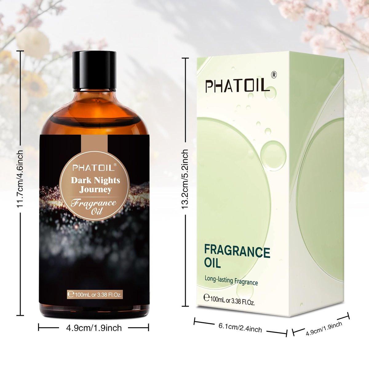 PHATOIL Dark Nights Journey Duftöl für Aromatherapie, 100 ml – Ätherisches Öl für Diffuser, Luftbefeuchter, Yoga, DIY Kerzen- und Seifenherstellung