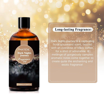 PHATOIL Dark Nights Journey Duftöl für Aromatherapie, 100 ml – Ätherisches Öl für Diffuser, Luftbefeuchter, Yoga, DIY Kerzen- und Seifenherstellung