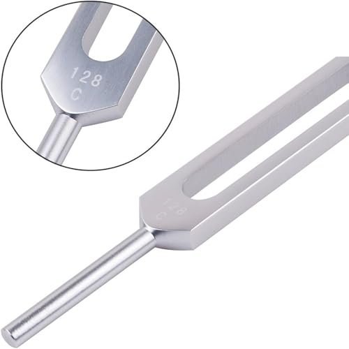 128 Hz Gewichtete Stimmgabel aus medizinischem Edelstahl für Klangtherapie – Professionelle C128 Stimmgabel mit Schlägel, Yoga- und Meditationszubehör