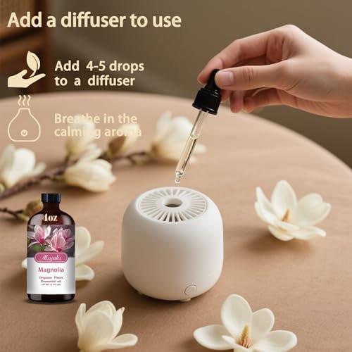 Magnolia Ätherisches Öl – Magnolia Duftöl für Diffuser, Luftbefeuchter, Massage, DIY Kerze, Seife, Yoga, Entspannung, geschenkfertig – MLYNKL (130 ml / 4,33 fl oz)