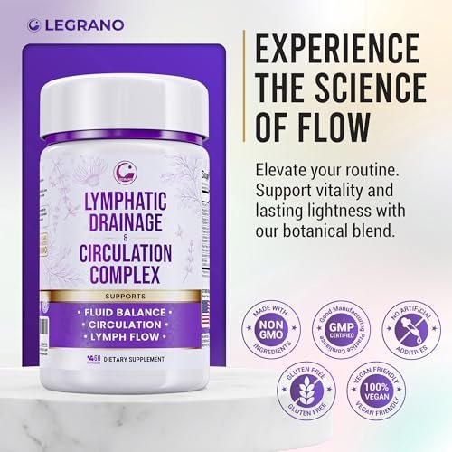 Fortgeschrittene Lymphdrainage Ergänzung – Lymphreinigung & Lymphsystem Unterstützung mit Hesperidin, Rutin, Quercetin mit Bromelain – Kräuterformel für das Lymphsystem – 60 Kapseln