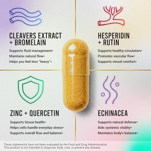Fortgeschrittene Lymphdrainage Ergänzung – Lymphreinigung & Lymphsystem Unterstützung mit Hesperidin, Rutin, Quercetin mit Bromelain – Kräuterformel für das Lymphsystem – 60 Kapseln