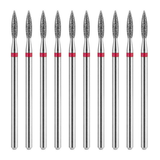 10-teiliges Diamant-Flammfräser-Set für Nagelhaut mit Etui 3/32'' Nagelhaut-Nagelbohrer für elektrische Nagelfeile Maniküre Pediküre Polierset für Nagelsalon