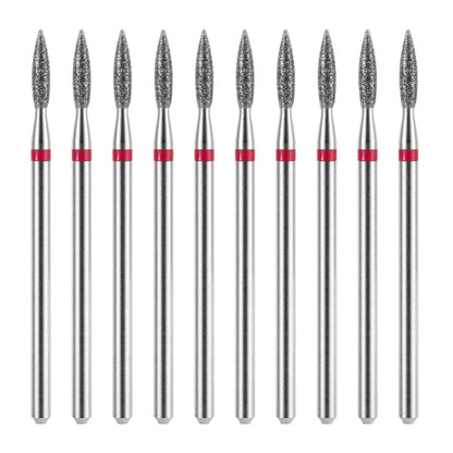 10-teiliges Diamant-Flammfräser-Set für Nagelhaut mit Etui 3/32'' Nagelhaut-Nagelbohrer für elektrische Nagelfeile Maniküre Pediküre Polierset für Nagelsalon