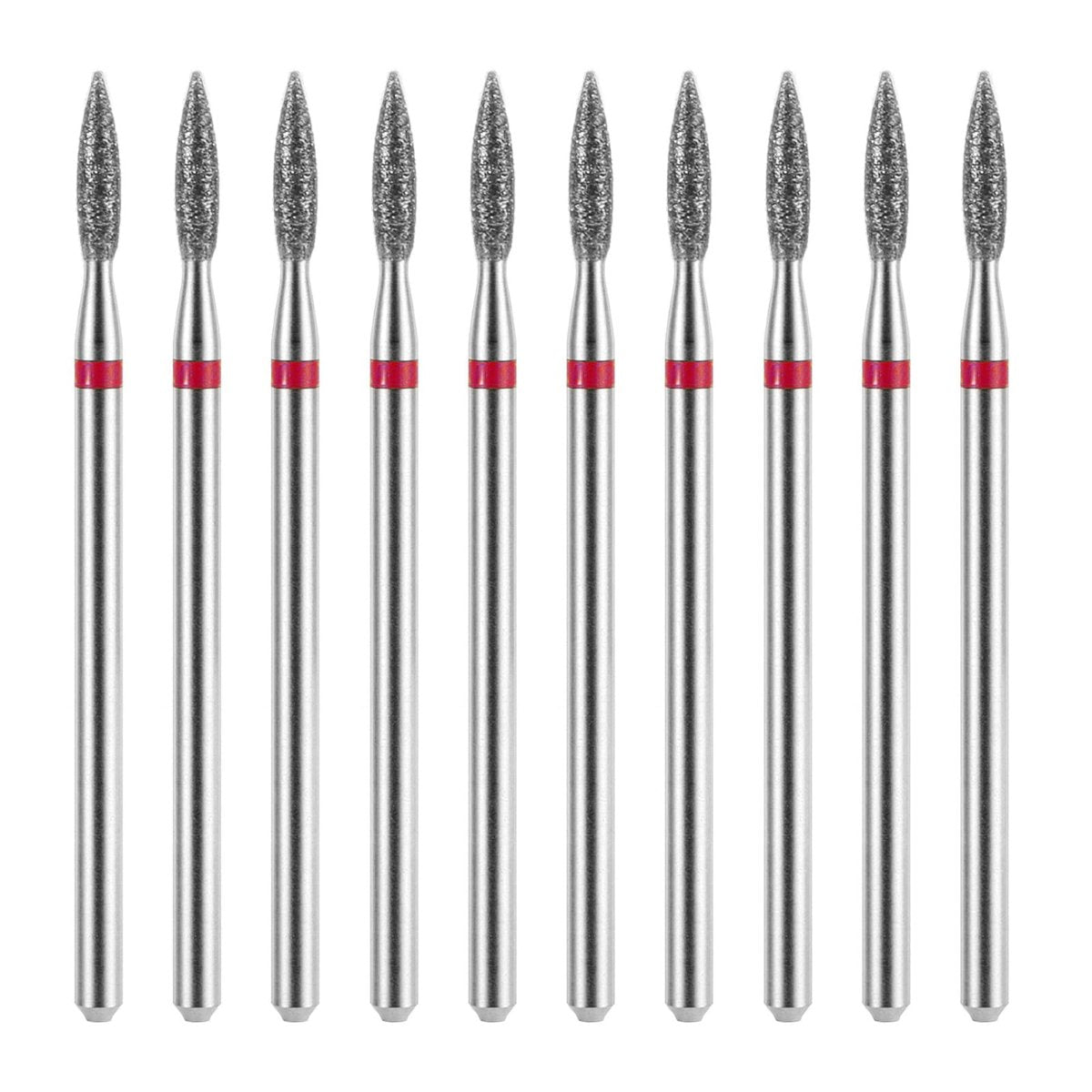 10-teiliges Diamant-Flammfräser-Set für Nagelhaut mit Etui 3/32'' Nagelhaut-Nagelbohrer für elektrische Nagelfeile Maniküre Pediküre Polierset für Nagelsalon