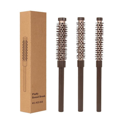 3er Set kleine Rundbürsten zum Föhnen, 0,78/0,70/0,59 Zoll, Volumenbürsten mit weichen Nylonborsten für Volumen, Styling, Pony, Ansatz, Locken, kurzes, welliges, dünnes Haar – für Männer & Frauen
