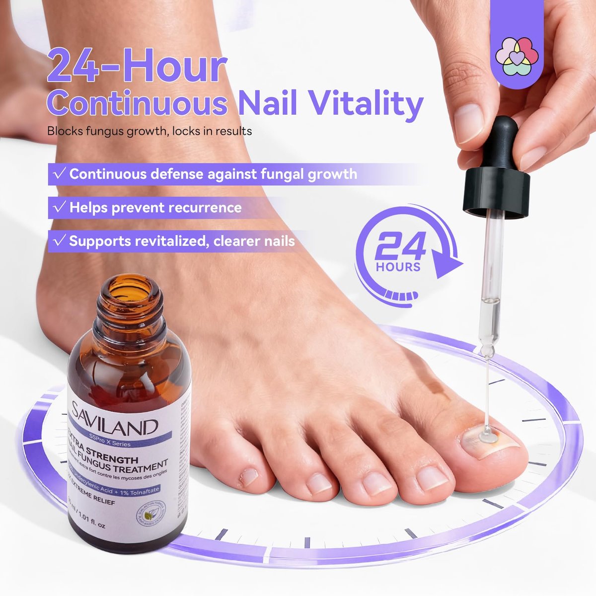 SAVILAND Nagelpilz Behandlung Extra Stark: 2X Extreme Nagelreparatur für verfärbte und geschädigte Nägel – FSA-HSA Nagelweichmacher, gelbe Nägel, Fußzehen, dicke Nägel, Nagelpilz-Behandlungslösung, 30 ml