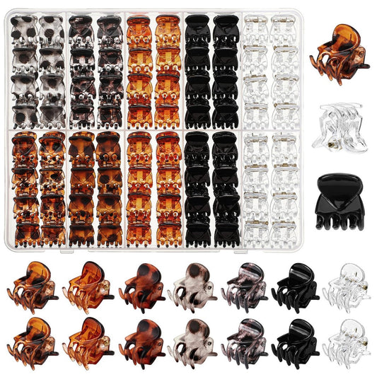 70-teilige Mini-Haarclaw-Clips für Frauen und Mädchen – Kleine, rutschfeste Haarklammern im Aufbewahrungsbox-Set, 7 Farben