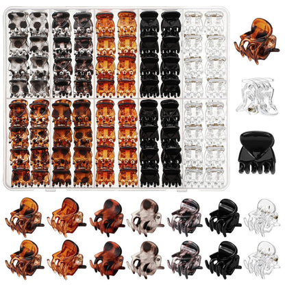 70-teilige Mini-Haarclaw-Clips für Frauen und Mädchen – Kleine, rutschfeste Haarklammern im Aufbewahrungsbox-Set, 7 Farben