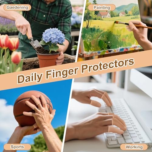 BMKYUET 20 Stück Gel-Fingerlinge – Wiederverwendbare Silikon-Fingerschützer und Daumenschützer, flexible Schutzschilde für steife, schmerzende Finger gegen Trockenheit, Reibung und Hautstress bei täglichen Aktivitäten