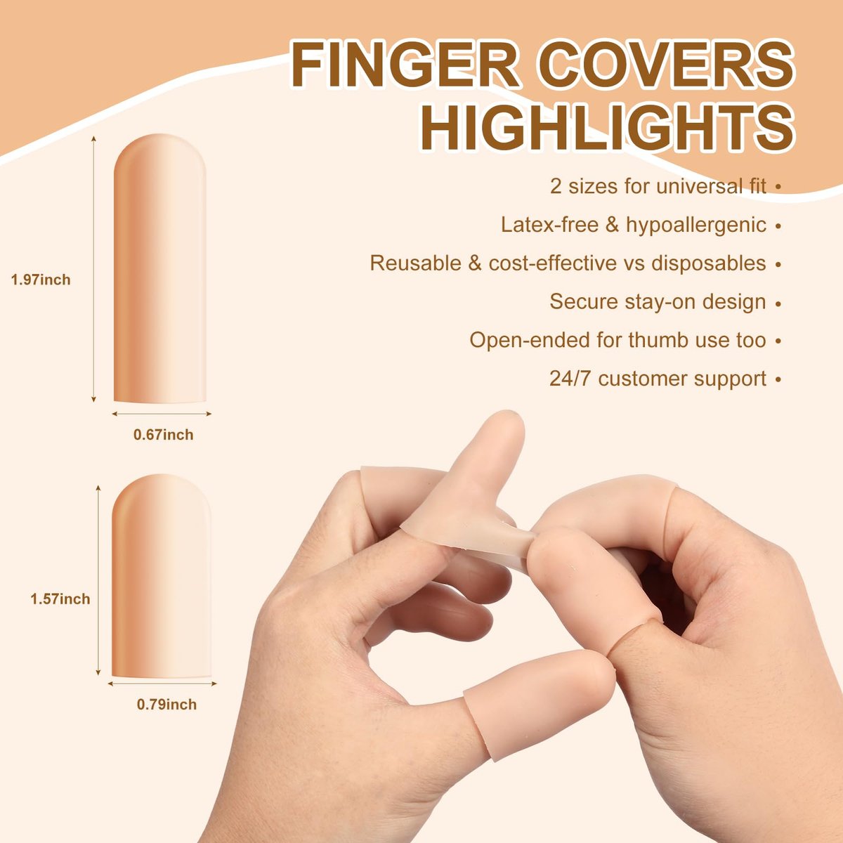 BMKYUET 20 Stück Gel-Fingerlinge – Wiederverwendbare Silikon-Fingerschützer und Daumenschützer, flexible Schutzschilde für steife, schmerzende Finger gegen Trockenheit, Reibung und Hautstress bei täglichen Aktivitäten