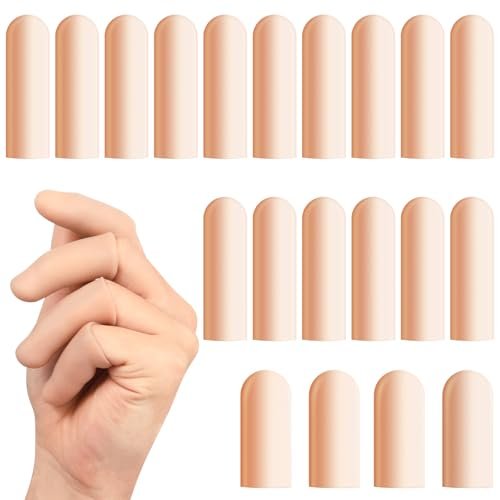 BMKYUET 20 Stück Gel-Fingerlinge – Wiederverwendbare Silikon-Fingerschützer und Daumenschützer, flexible Schutzschilde für steife, schmerzende Finger gegen Trockenheit, Reibung und Hautstress bei täglichen Aktivitäten