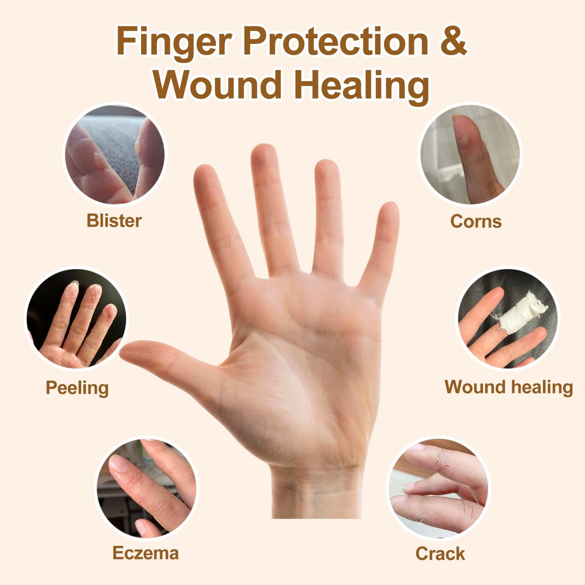 BMKYUET 20 Stück Gel-Fingerlinge – Wiederverwendbare Silikon-Fingerschützer und Daumenschützer, flexible Schutzschilde für steife, schmerzende Finger gegen Trockenheit, Reibung und Hautstress bei täglichen Aktivitäten
