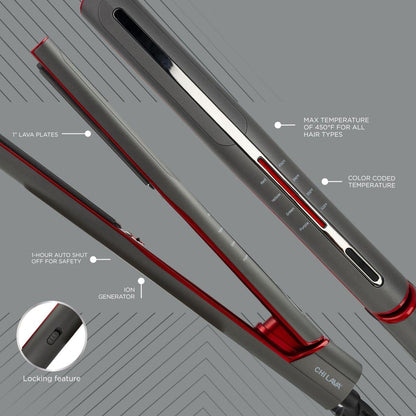 CHI Lava Glide Hairstyling Iron – Keramik-Glätteisen für seidig glattes Haar & langanhaltenden Glanz, 1 Zoll