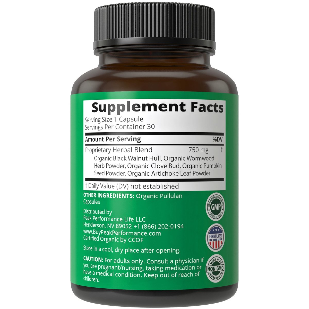 USDA Organic Wormwood Black Walnut Clove Cleanse für Menschen – Entgiftung & Darmunterstützung Kapseln für Erwachsene und Kinder mit Artischocke und Kürbiskernen