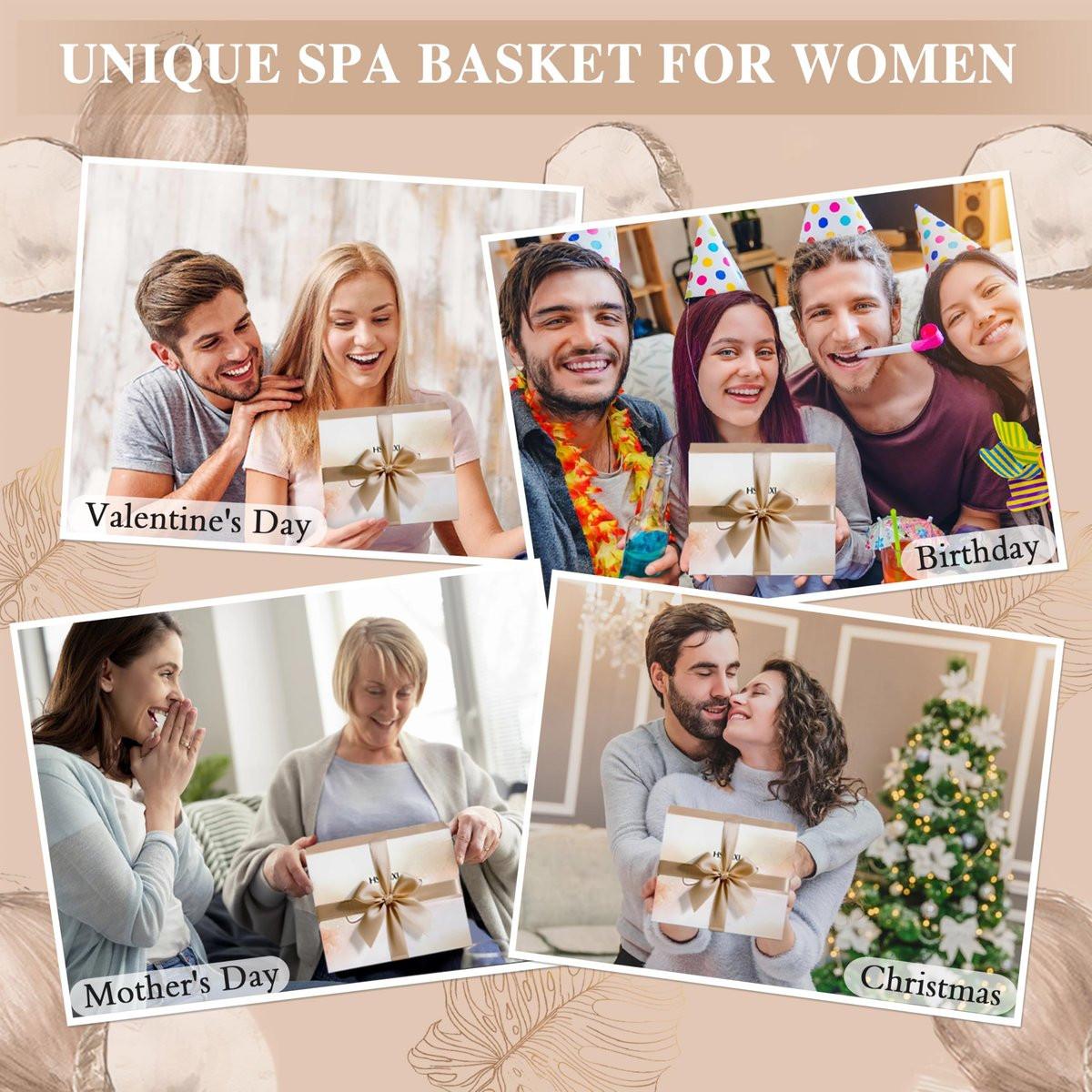 Geschenke für Frauen – Bath & Body Geschenkset mit Kokosnuss-Duft, 12-teiliges Home Spa Set für Selbstpflege, entspannendes Badeset zum Muttertag, Geburtstag, Weihnachten für Mama, Schwester, Ehefrau