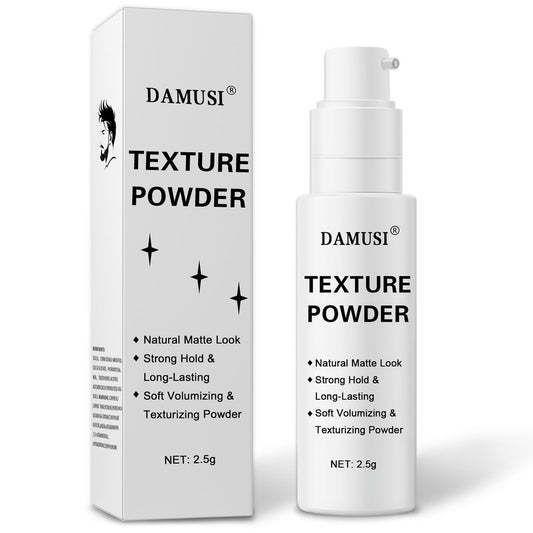 DAMUSI Haar-Texturpulver-Spray - Leichtes Volumen- und Texturpulver für Männer & Frauen, mattes Finish, natürlicher Look, mattierendes Haarvolumen-Stylingpulver, ganztägiger Halt