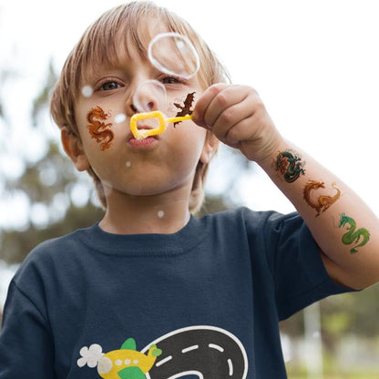 Hohamn 60 Drachen Tattoos für Jungen Kinder, 10 Bögen temporäre Tattoos für Kinder, Geburtstagsparty Zubehör Geschenk Dekoration