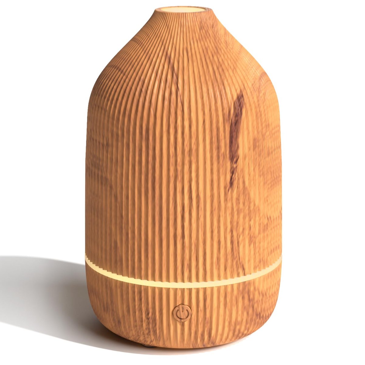 Salubrito Aroma-Diffuser 100ml – Mini Ultraschall-Diffuser für ätherische Öle, Holzmaserung, mit 7 LED-Farben, Auto-Abschaltung