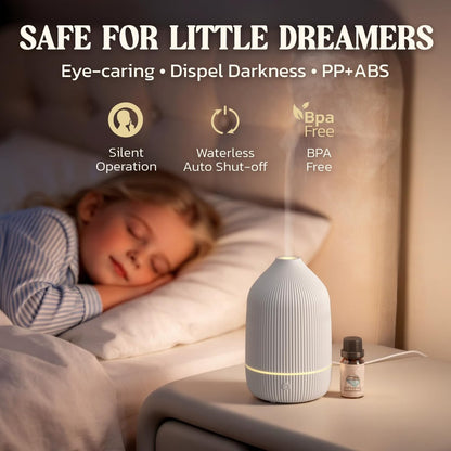 Salubrito 100ml Aromatherapie Diffuser, Ultraschall Diffuser für Ätherische Öle, Mini Luftbefeuchter mit 7 LED Farben & Auto-Abschaltung, Weiß