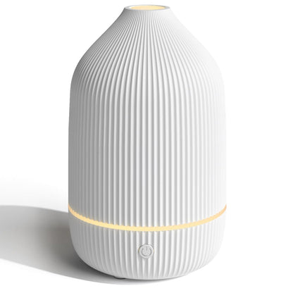 Salubrito 100ml Aromatherapie Diffuser, Ultraschall Diffuser für Ätherische Öle, Mini Luftbefeuchter mit 7 LED Farben & Auto-Abschaltung, Weiß