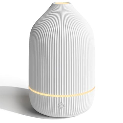 Salubrito 100ml Aromatherapie Diffuser, Ultraschall Diffuser für Ätherische Öle, Mini Luftbefeuchter mit 7 LED Farben & Auto-Abschaltung, Weiß