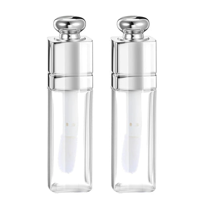Qulkws 2er-Pack 3 ml leere Lipgloss-Tuben, durchsichtige nachfüllbare Lippenbalsam-Fläschchen mit Applikator, Mini-Lippenstiftbehälter für DIY-Make-up