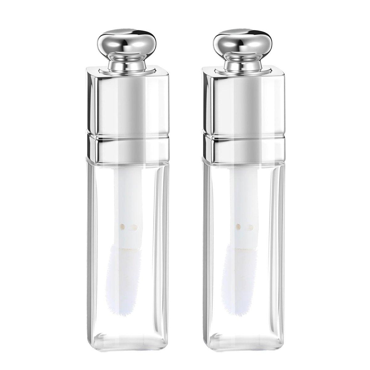 Qulkws 2er-Pack 3 ml leere Lipgloss-Tuben, durchsichtige nachfüllbare Lippenbalsam-Fläschchen mit Applikator, Mini-Lippenstiftbehälter für DIY-Make-up