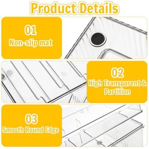 Acshio 2er-Pack Wimpernverlängerungs-Organizer, Klar, Kleine Aufbewahrungsboxen für Wimpernextensions mit 6 Fächern, Großes Fassungsvermögen, Getrennte Aufbewahrung für Wimperntechniker