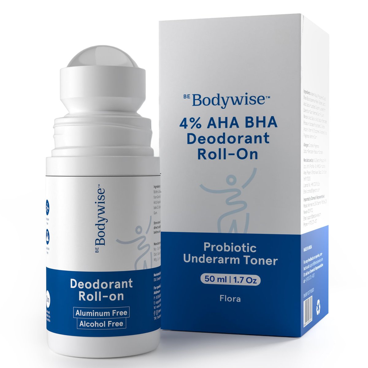 Be Bodywise Deodorant Roll-On – Aluminiumfrei, alkoholfrei, mit AHA & BHA – 50 ml