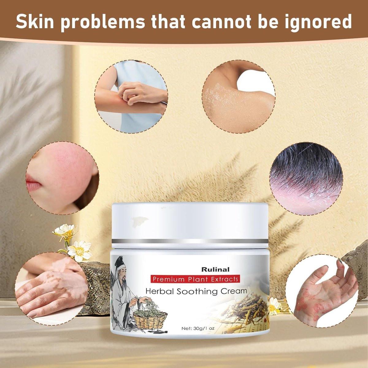 Rulinal Kräuter-Beruhigungscreme - Antibakterielle Naturcreme gegen Psoriasis, Ekzeme & Hautprobleme - 85g