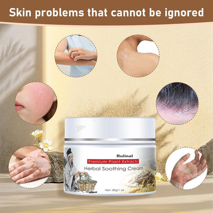 Rulinal Kräuter-Beruhigungscreme - Antibakterielle Naturcreme gegen Psoriasis, Ekzeme & Hautprobleme - 85g