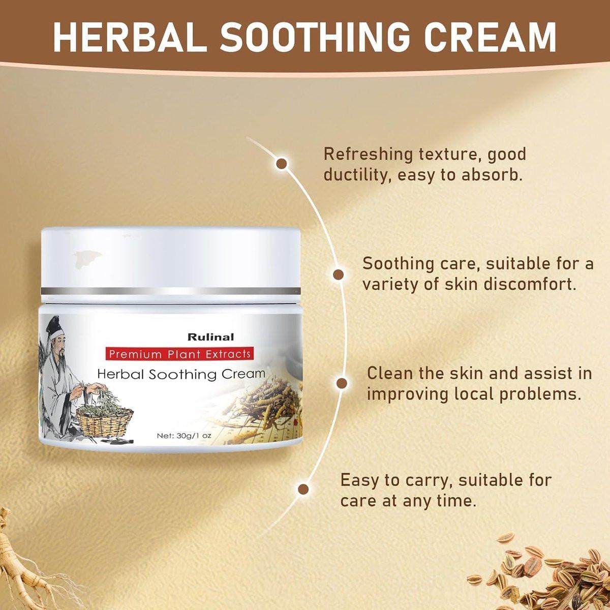 Rulinal Kräuter-Beruhigungscreme - Antibakterielle Naturcreme gegen Psoriasis, Ekzeme & Hautprobleme - 85g
